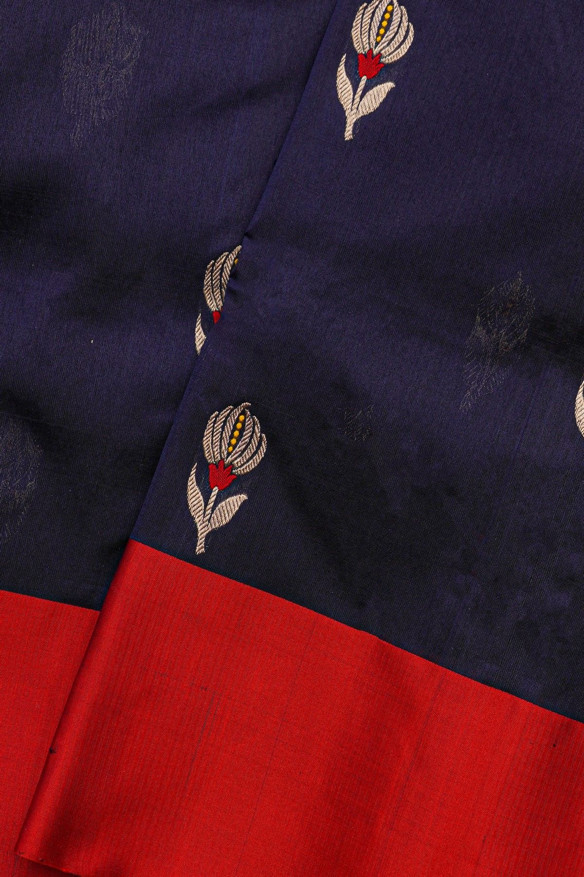 Chanderi Silk Navy Blue Saree
