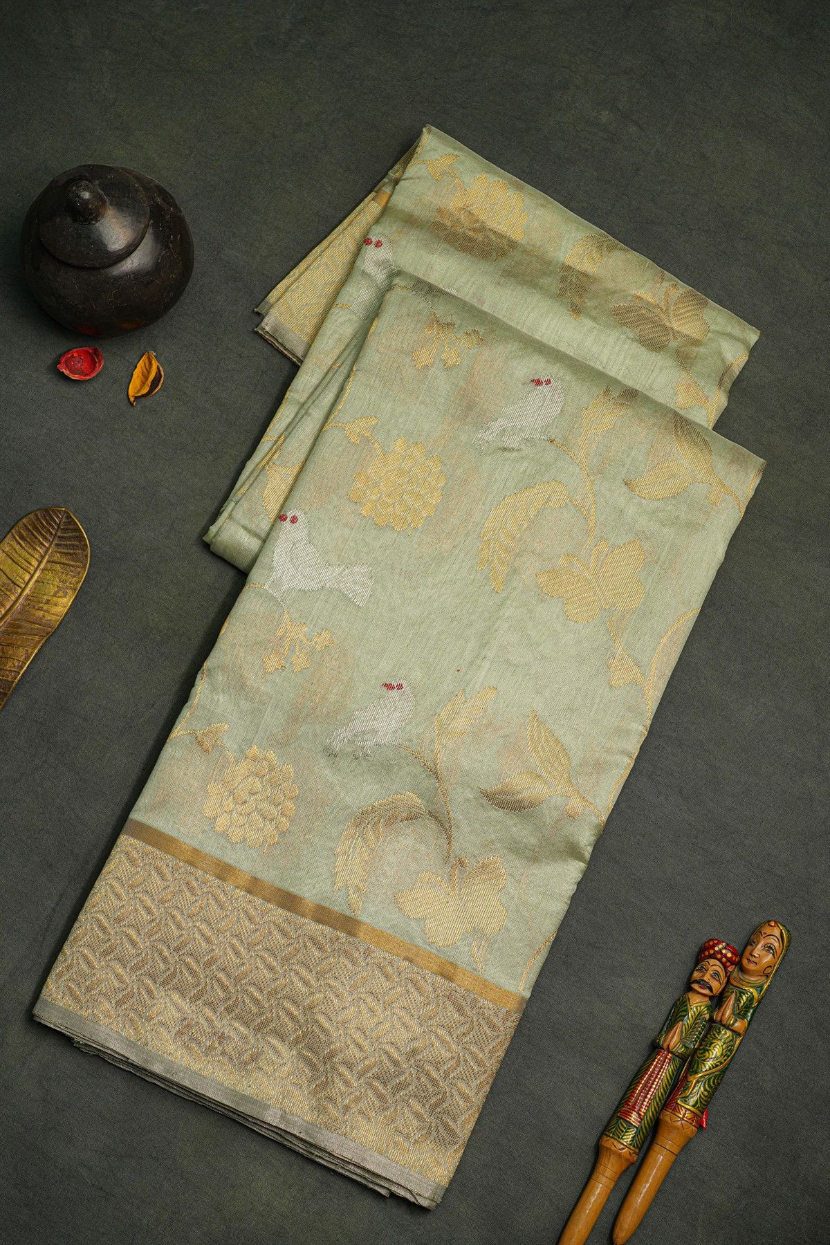 Chanderi Silk Grey Saree
