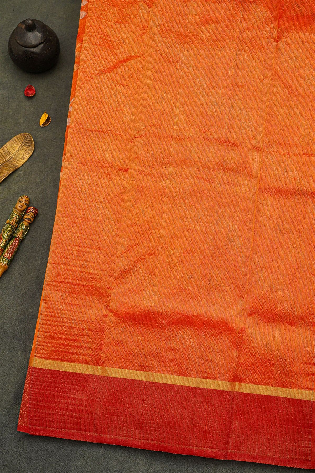 Chanderi Silk Orange Saree