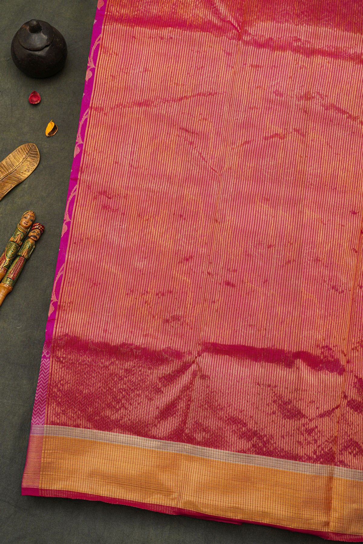 Chanderi Silk Magenta Saree