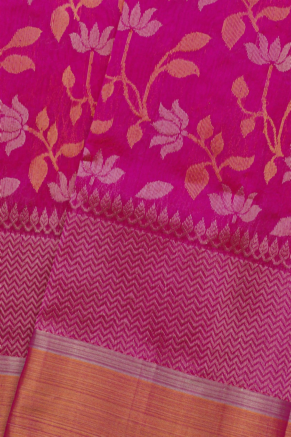 Chanderi Silk Magenta Saree