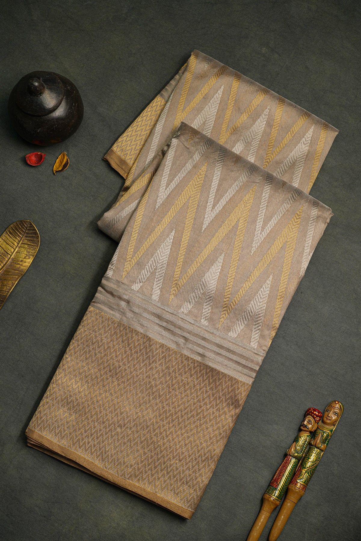 Chanderi Silk Cream Saree