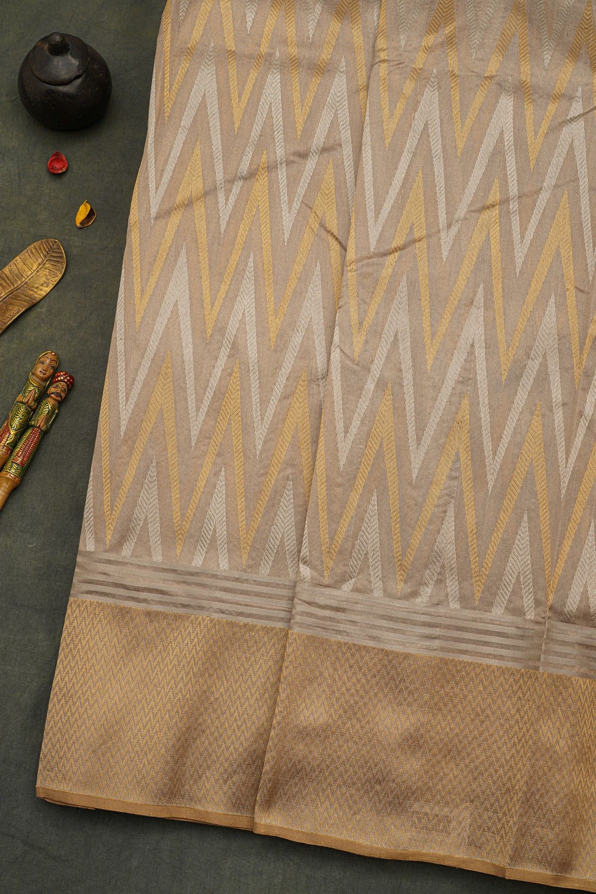 Chanderi Silk Cream Saree