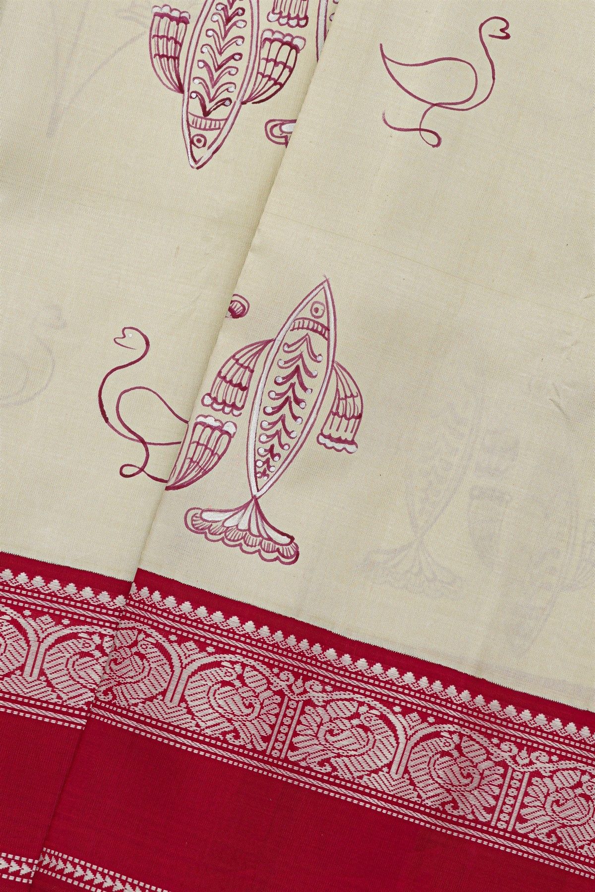 Gadwal Silk Off White Saree