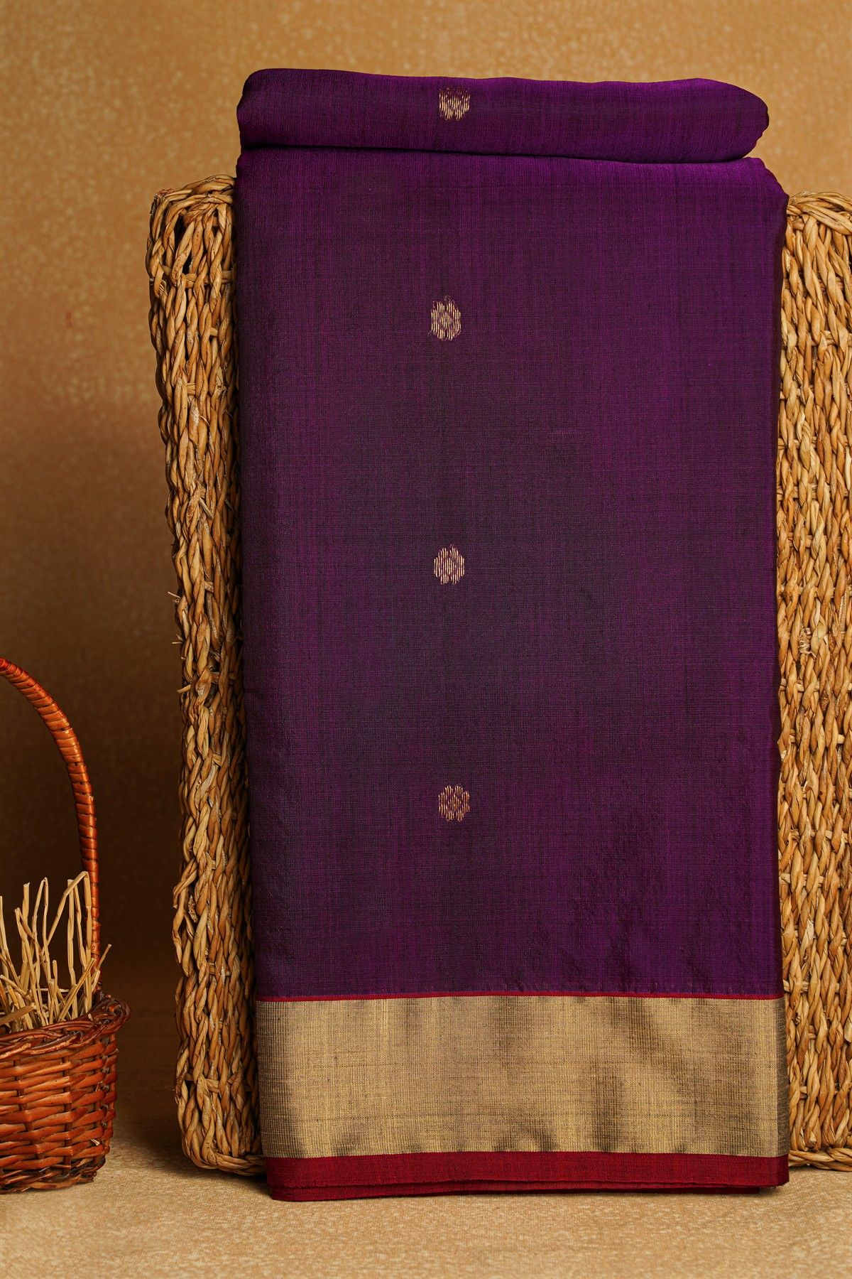 Chanderi Sico Violet Saree