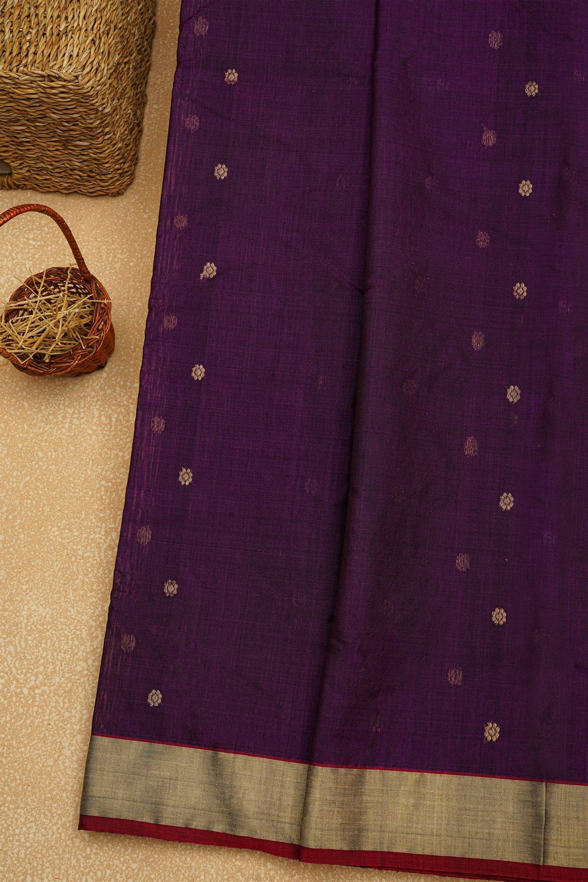 Chanderi Sico Violet Saree