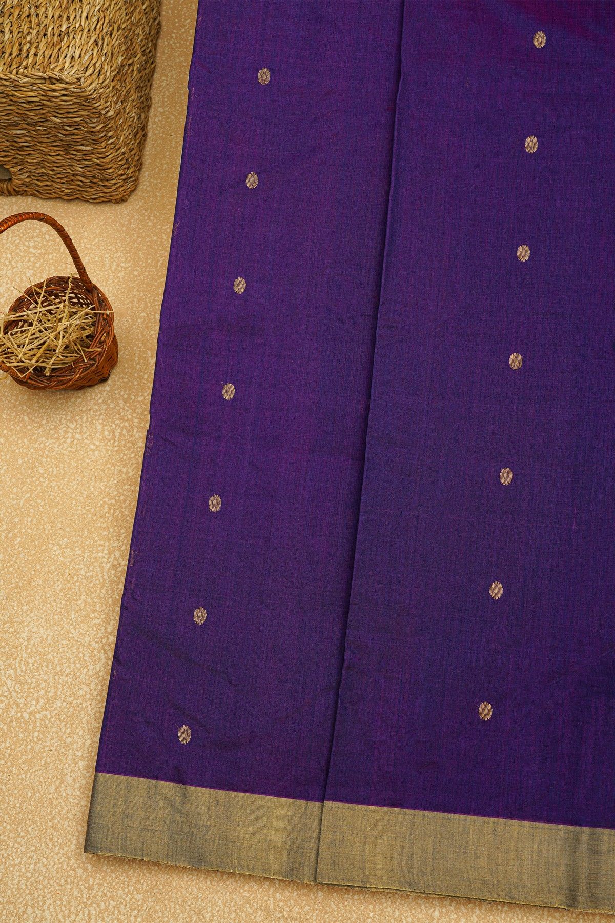 Chanderi Sico Royal Blue Saree