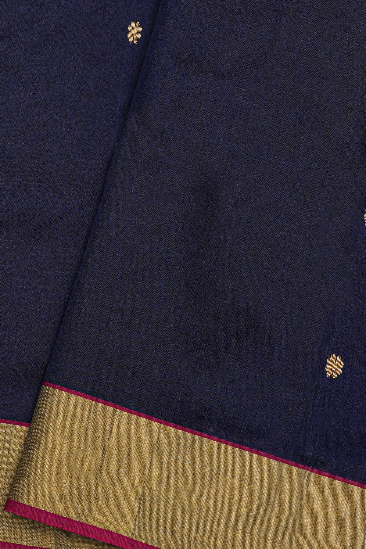 Chanderi Sico Navy Blue Saree