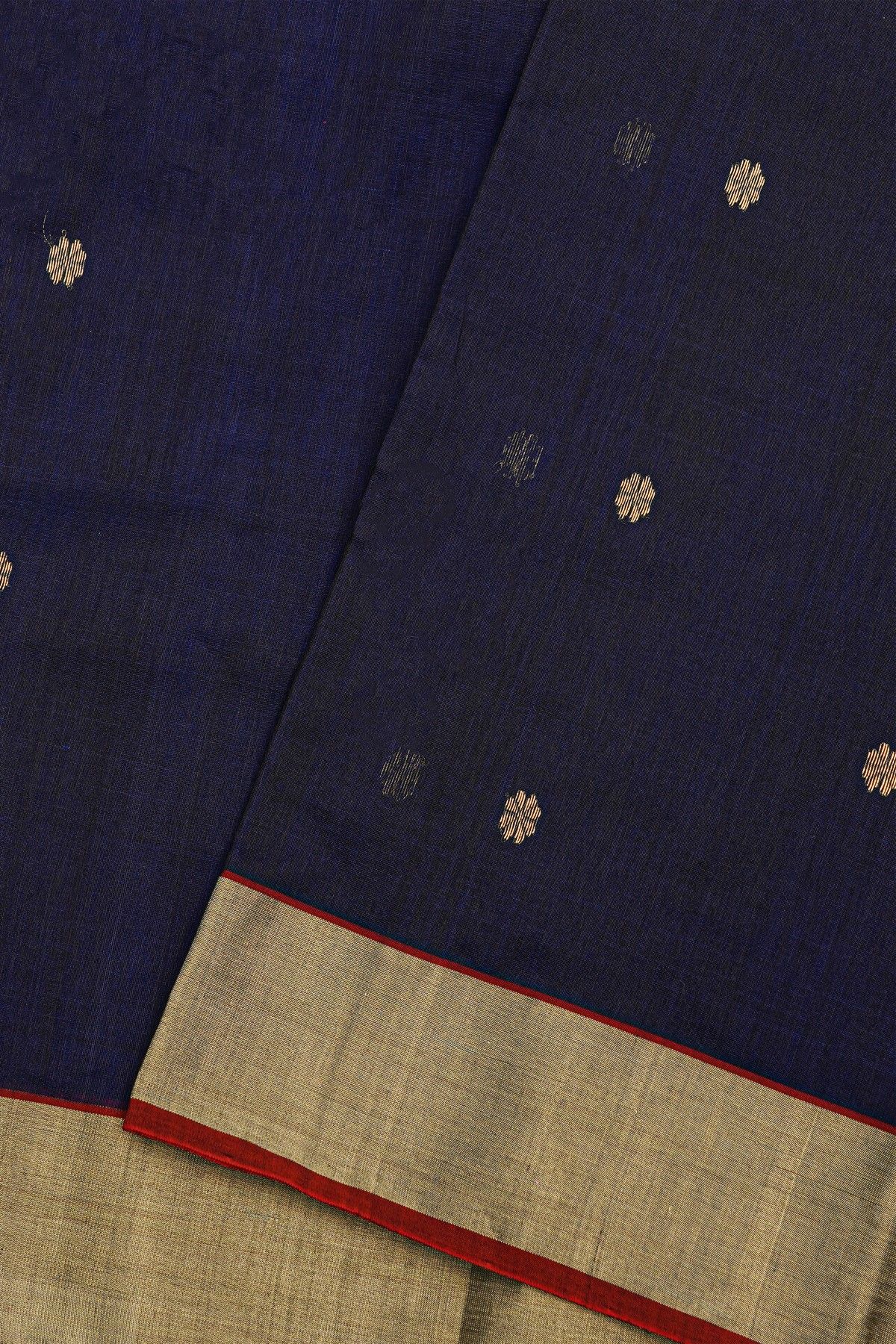 Chanderi Sico Navy Blue Saree