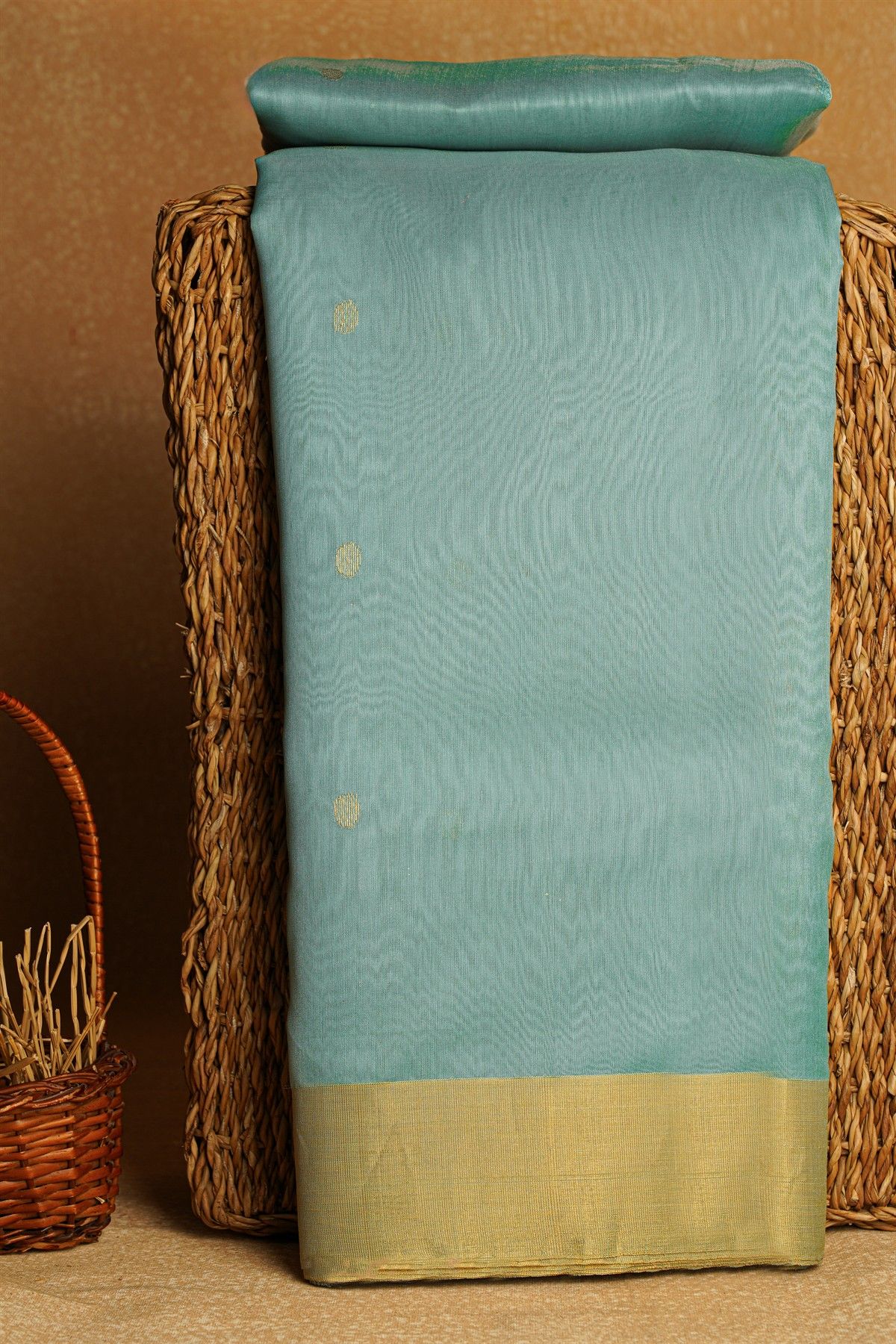 Chanderi Sico Sky Blue Saree