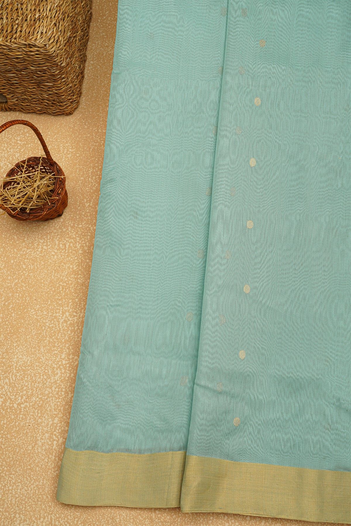 Chanderi Sico Sky Blue Saree