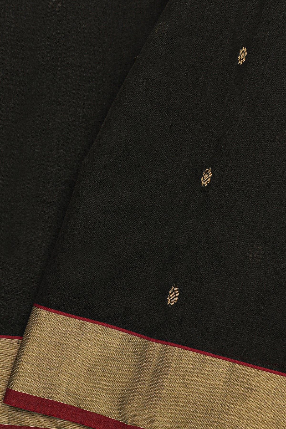 Chanderi Sico Black Saree