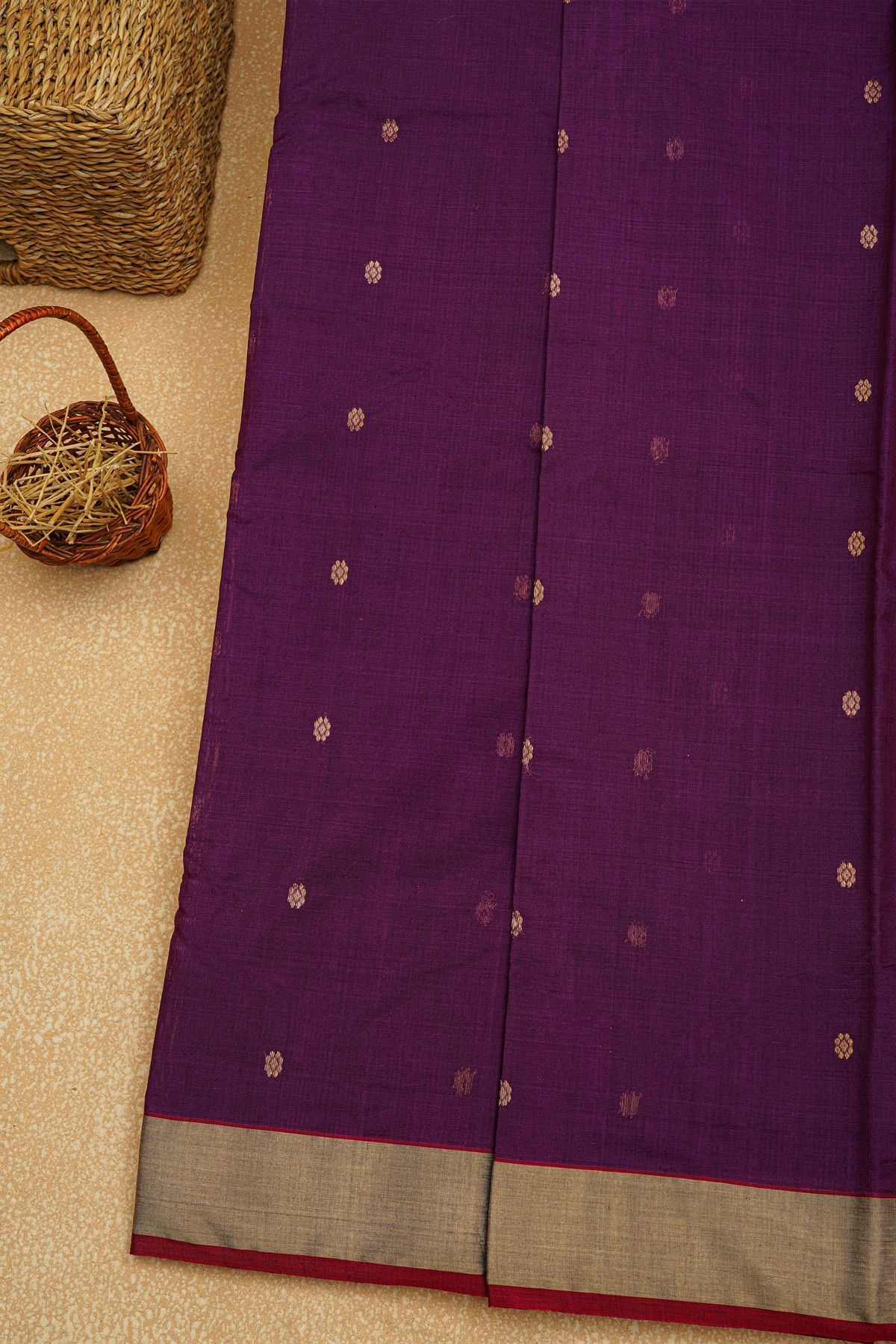 Chanderi Sico Violet Saree