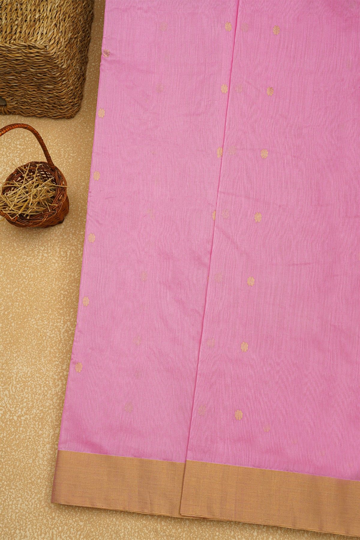 Chanderi Sico Light Pink Saree