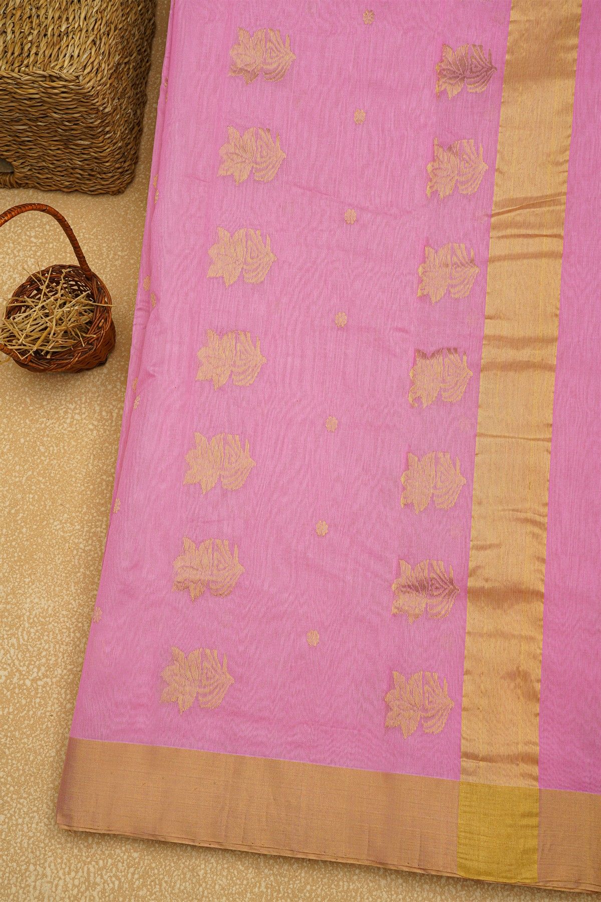 Chanderi Sico Light Pink Saree
