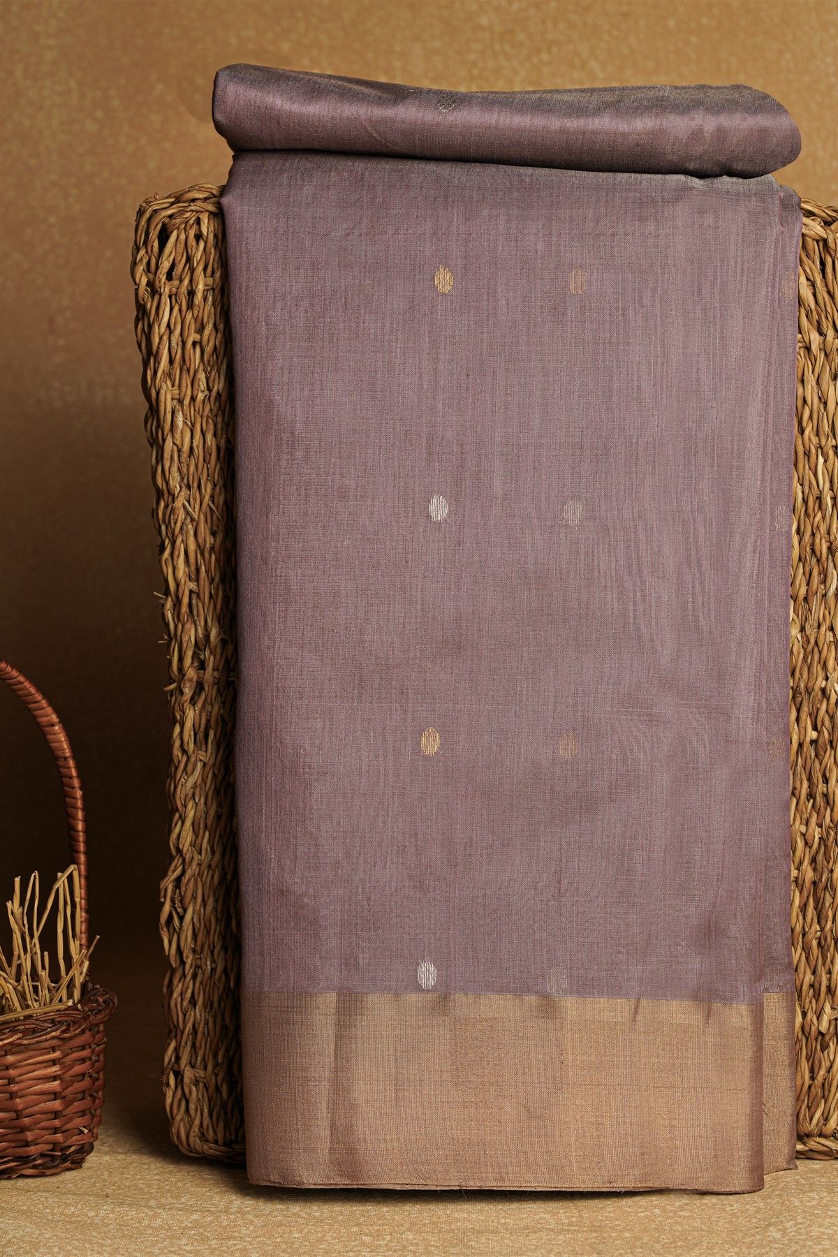 Chanderi Sico Lavender Saree