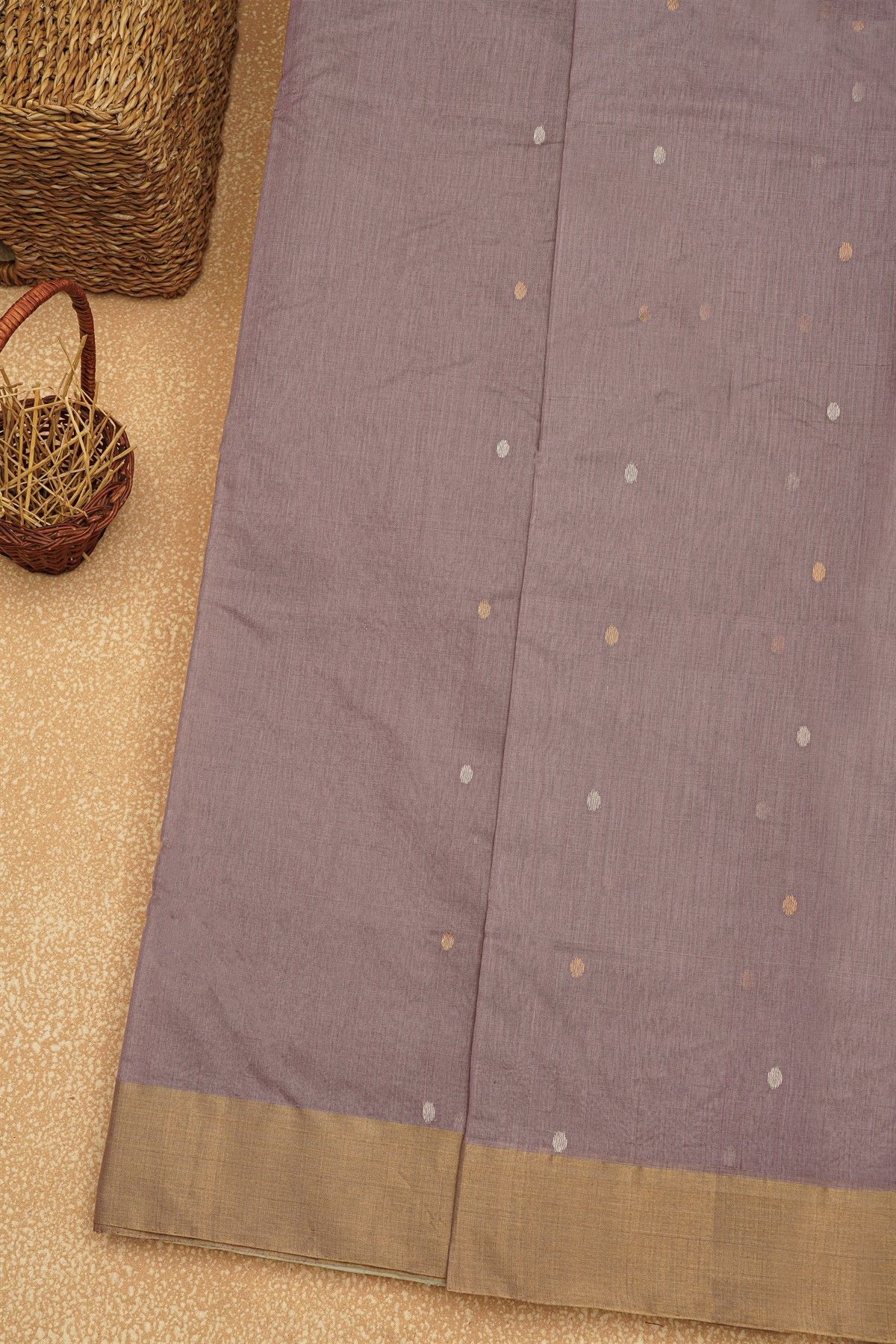 Chanderi Sico Lavender Saree