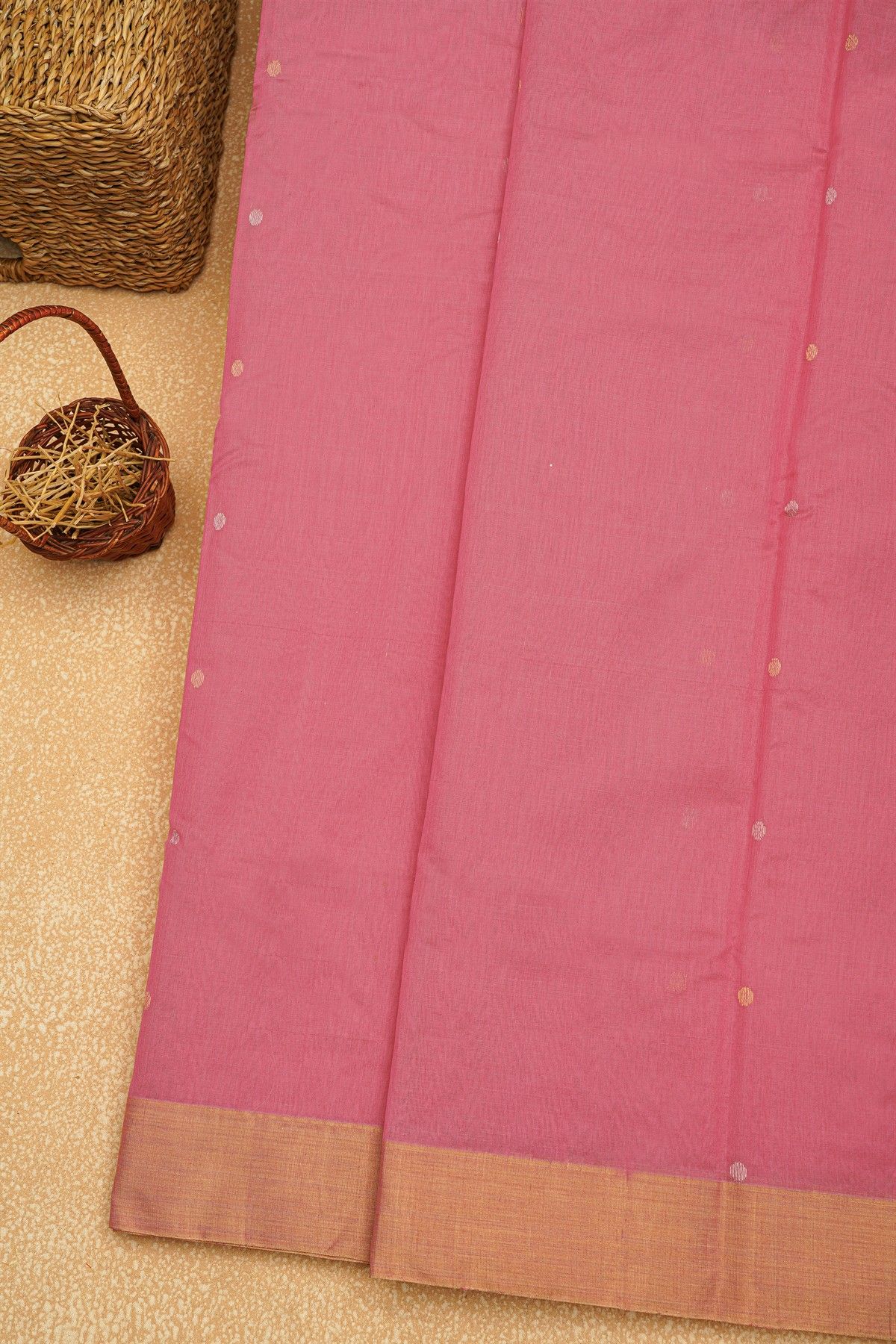 Chanderi Sico Pink Saree
