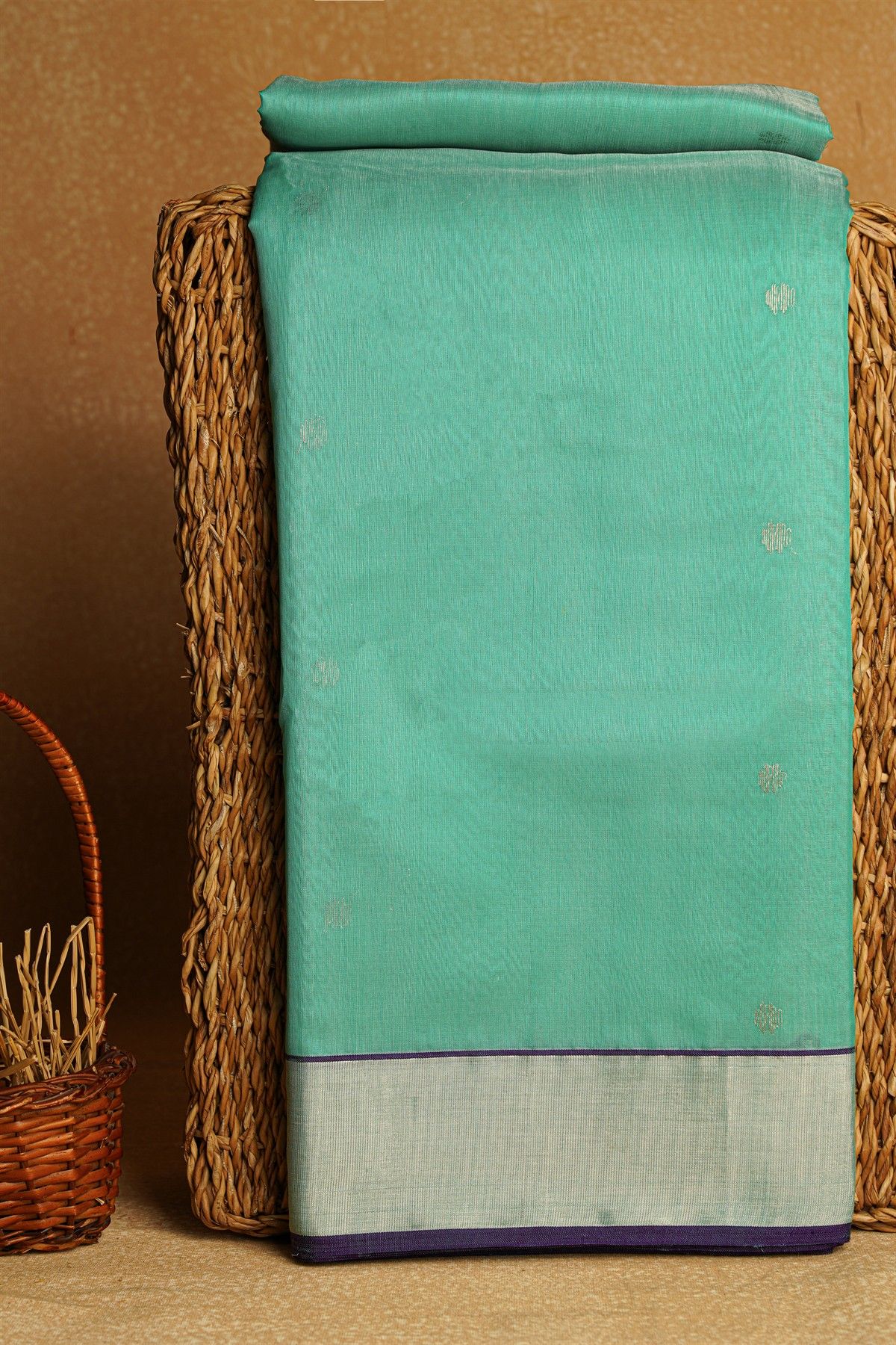 Chanderi Sico Sea Green Saree