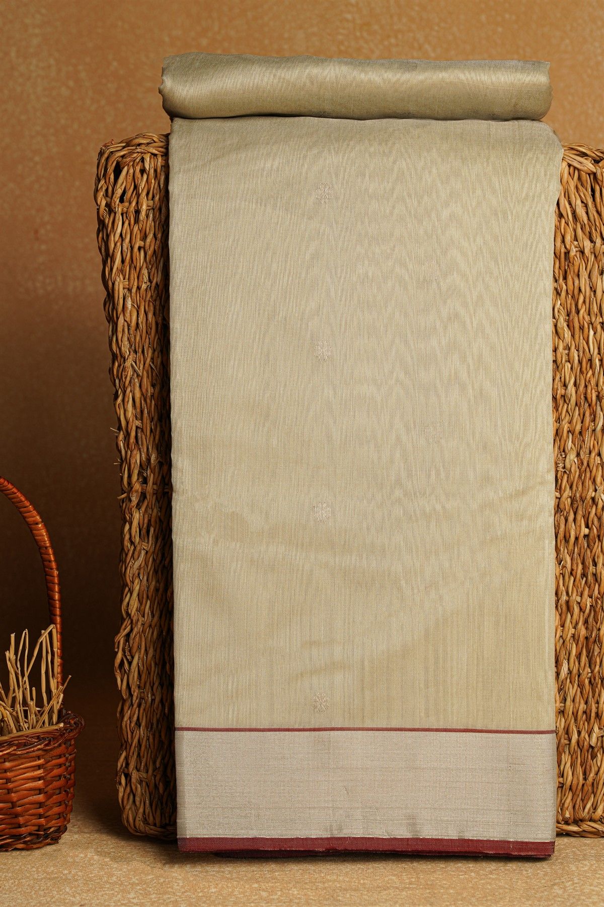 Chanderi Sico Off White Saree