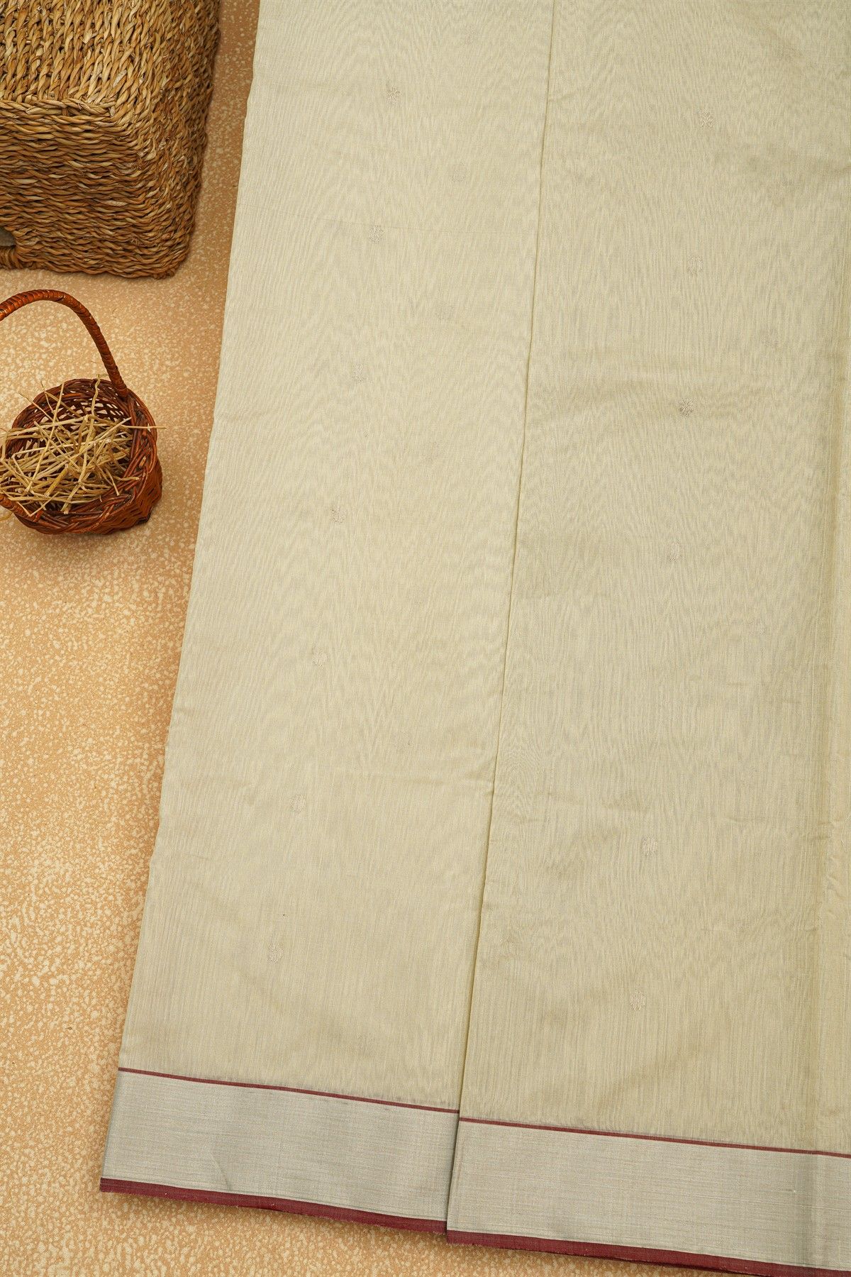 Chanderi Sico Off White Saree
