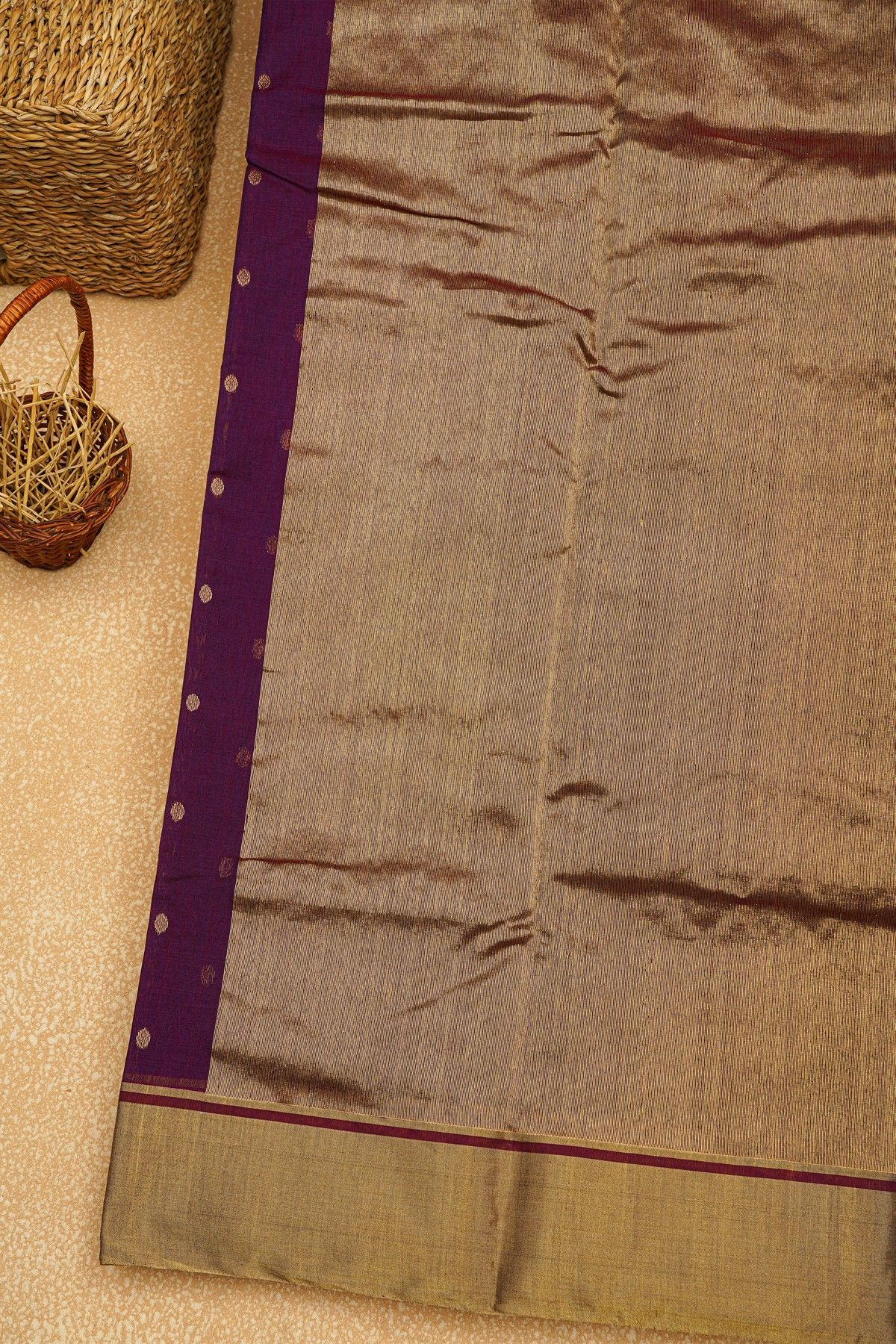 Chanderi Sico Dark Purple Saree