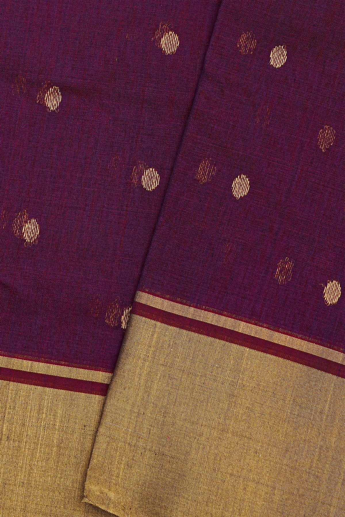 Chanderi Sico Dark Purple Saree