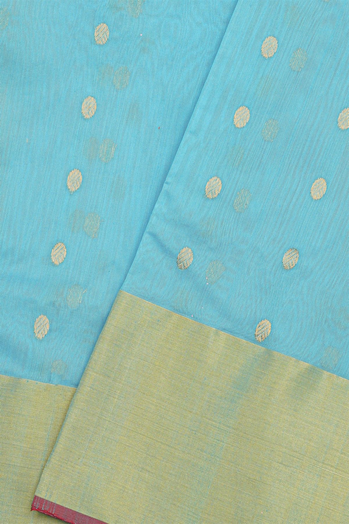 Chanderi Sico Sky Blue Saree
