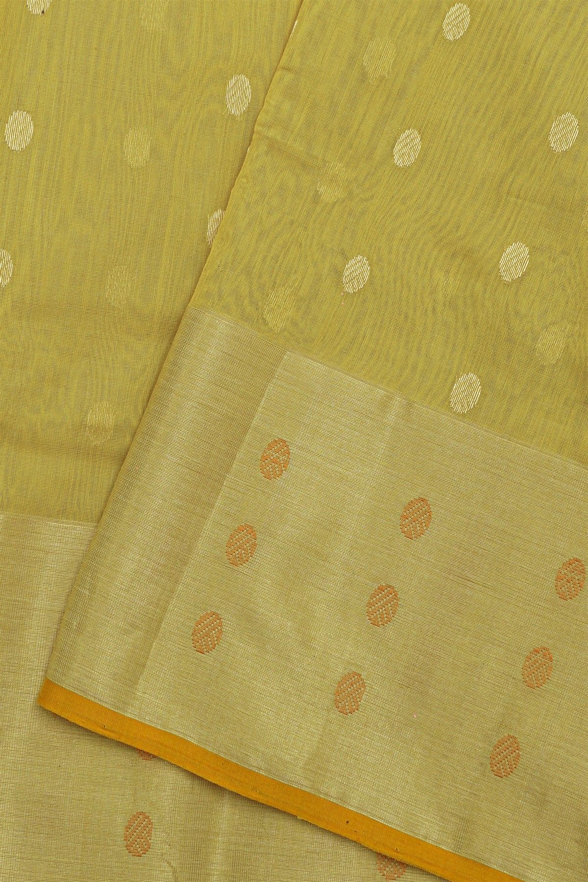 Chanderi Sico Light Yellow Saree