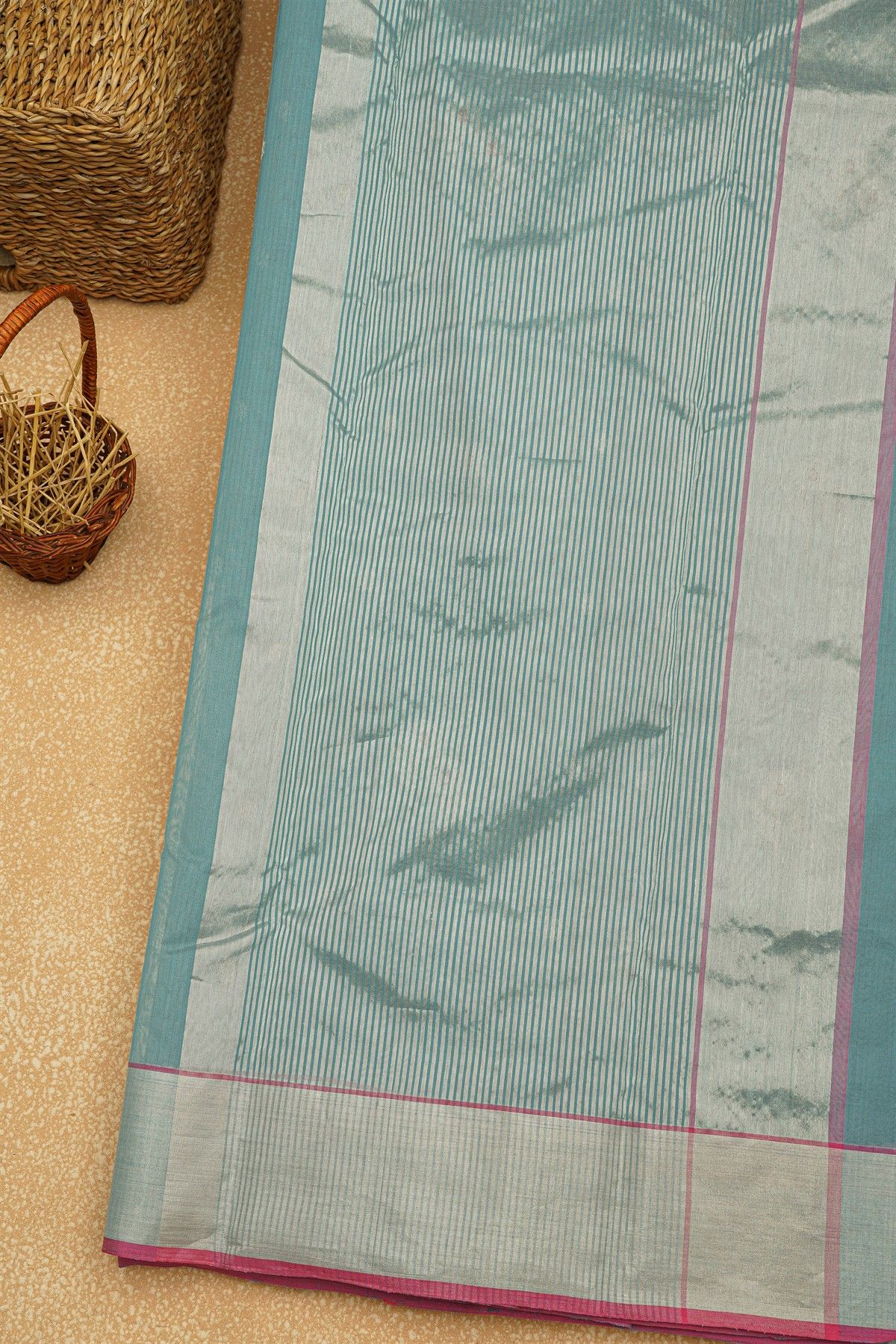 Chanderi Sico Sky Blue Saree