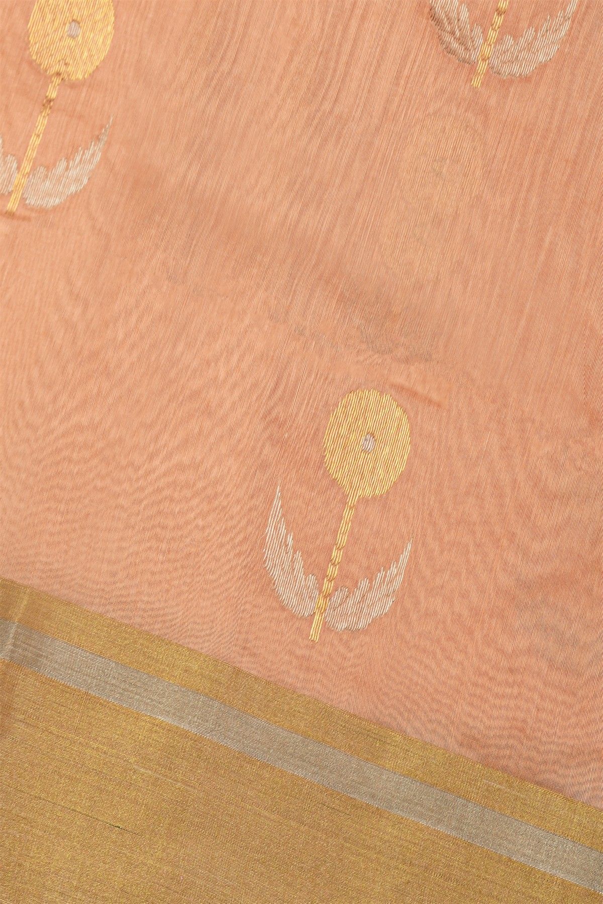 Chanderi Sico Peach Saree