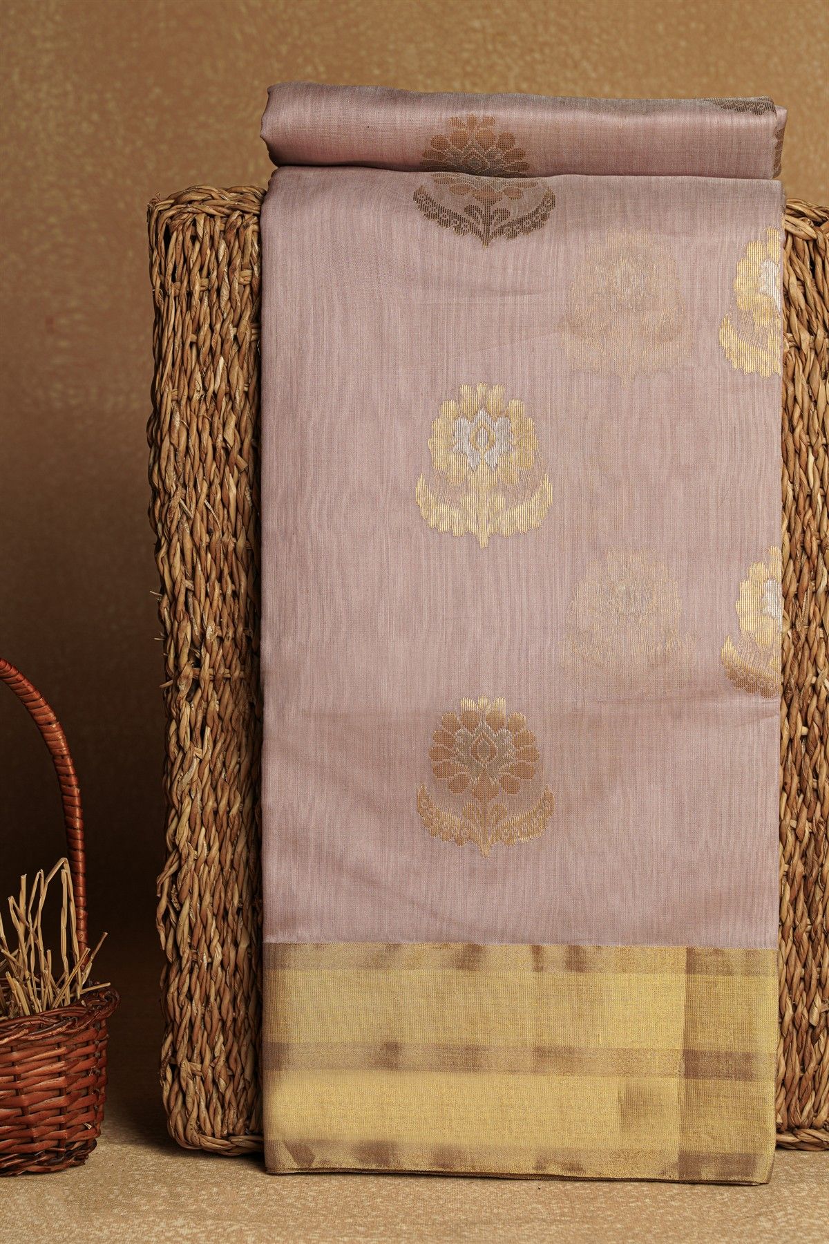 Chanderi Sico Lavender Saree
