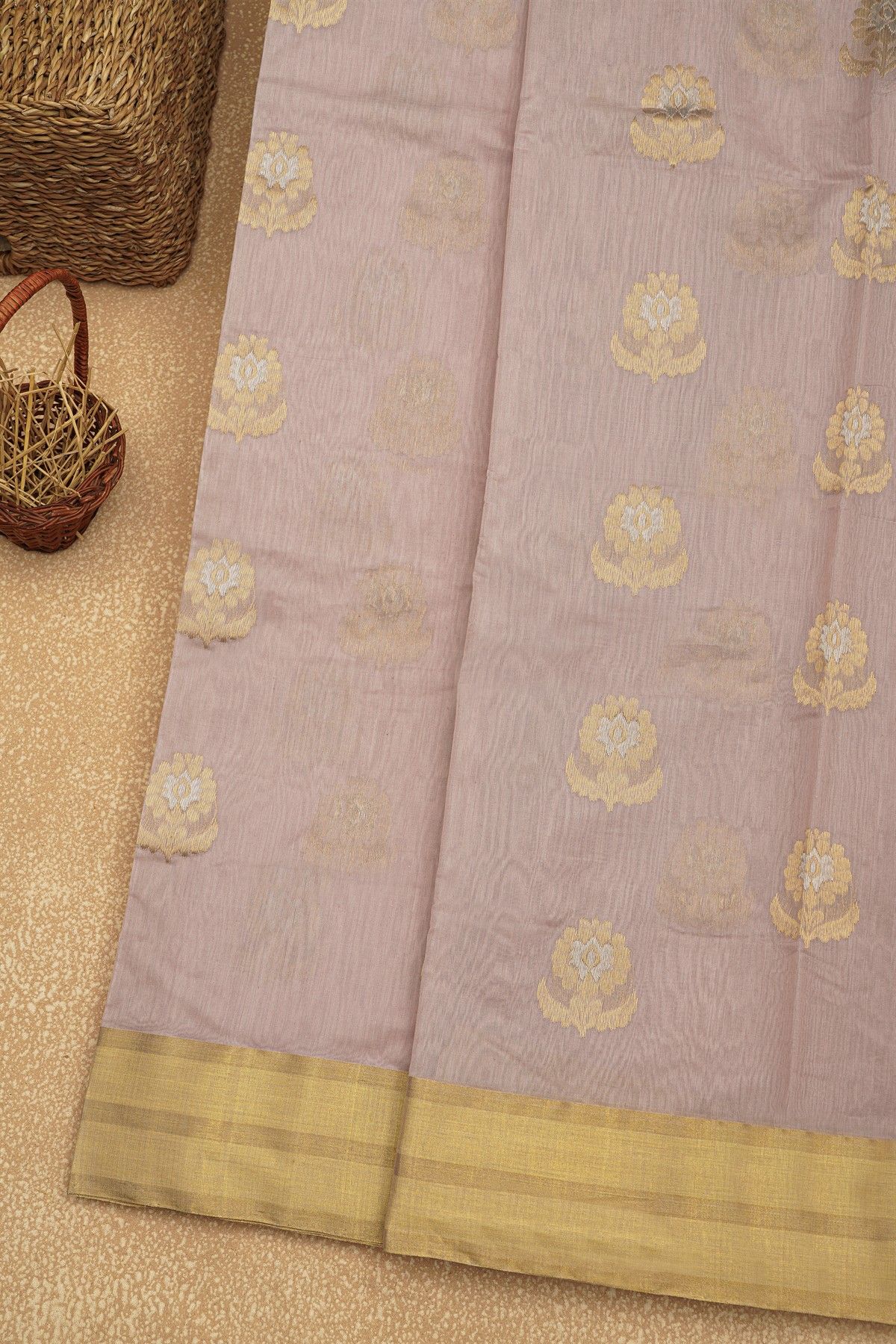 Chanderi Sico Lavender Saree