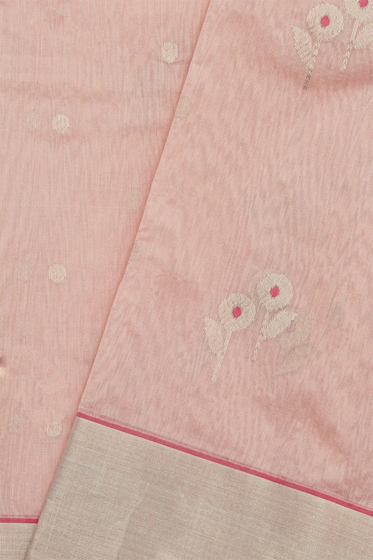 Chanderi Sico Baby Pink Saree