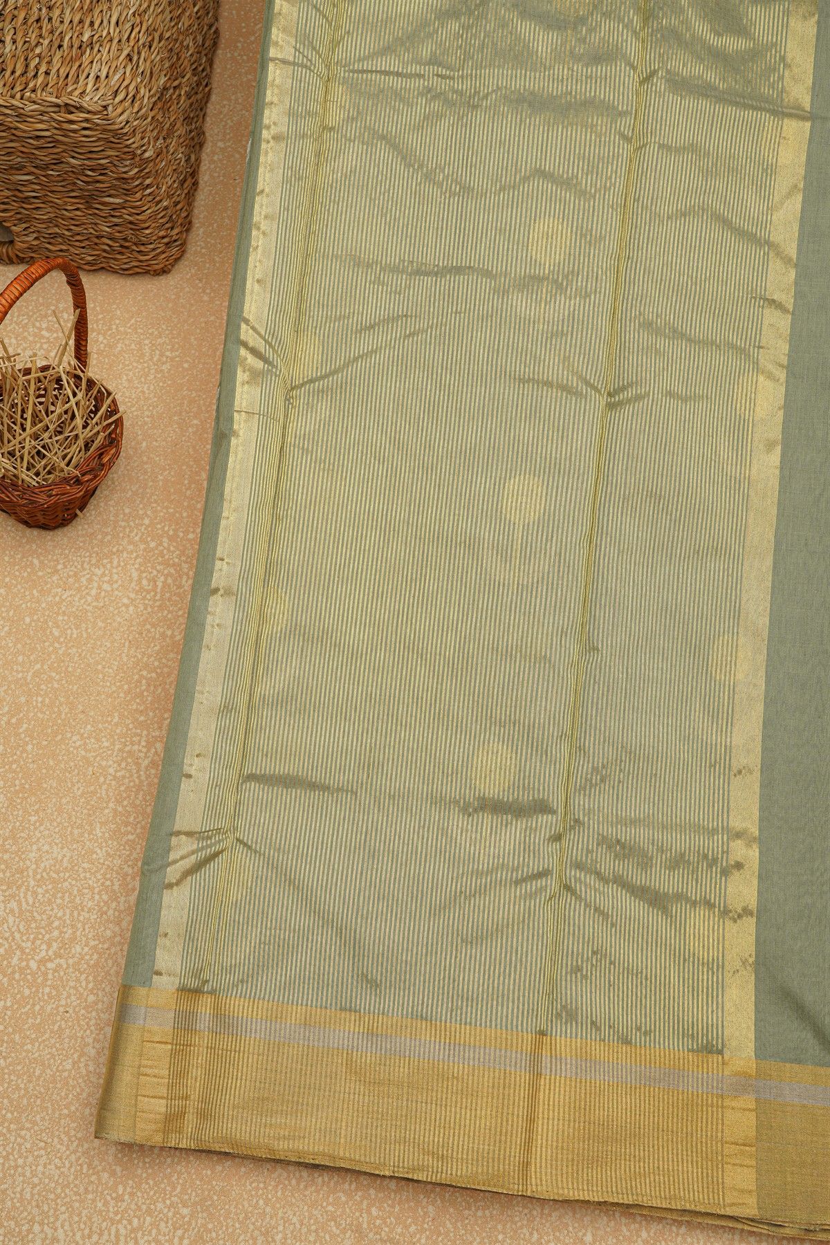 Chanderi Sico Grey Saree