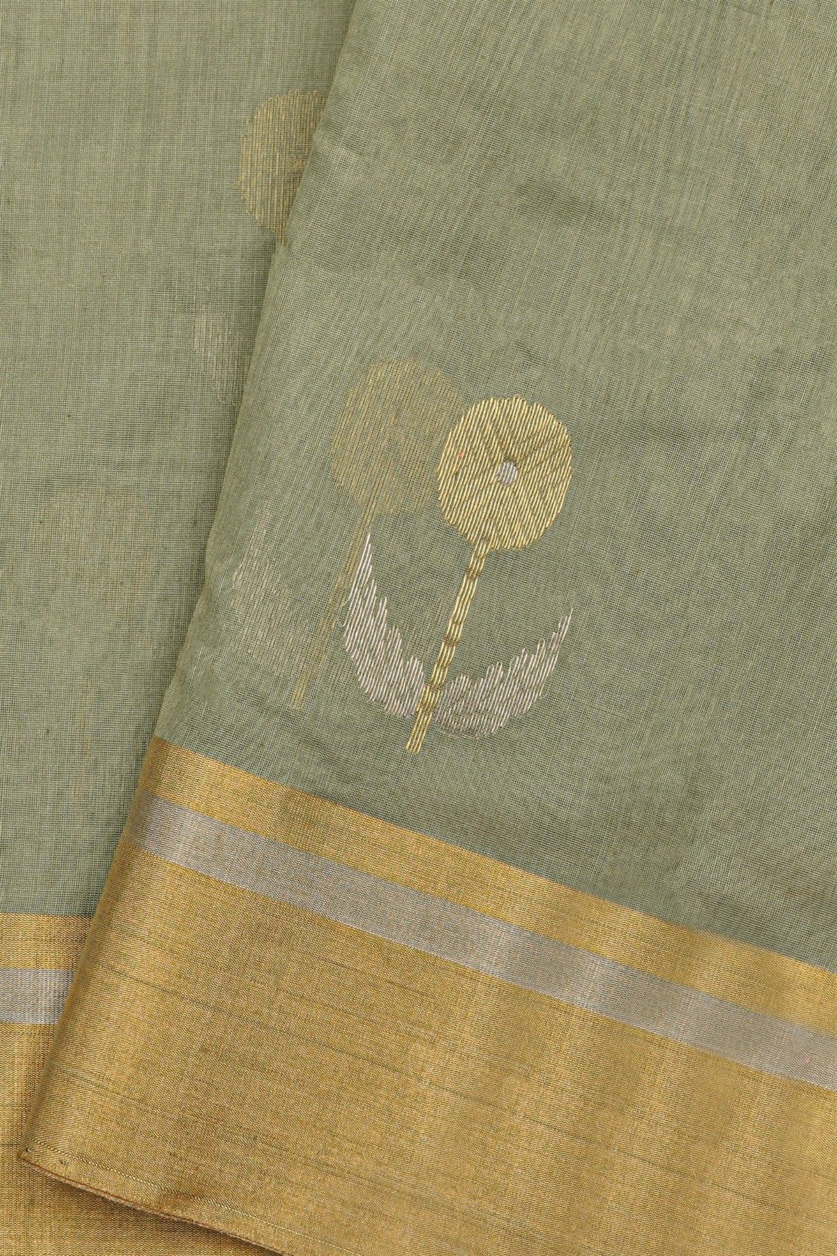 Chanderi Sico Grey Saree