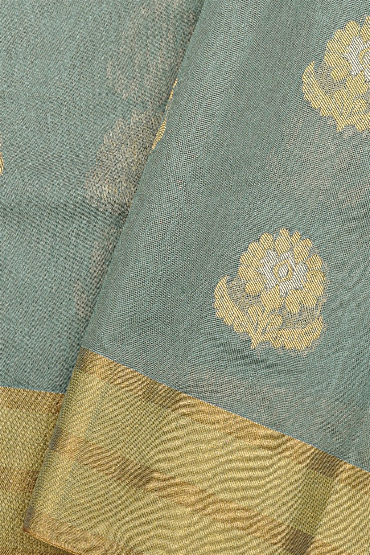 Chanderi Sico Grey Saree