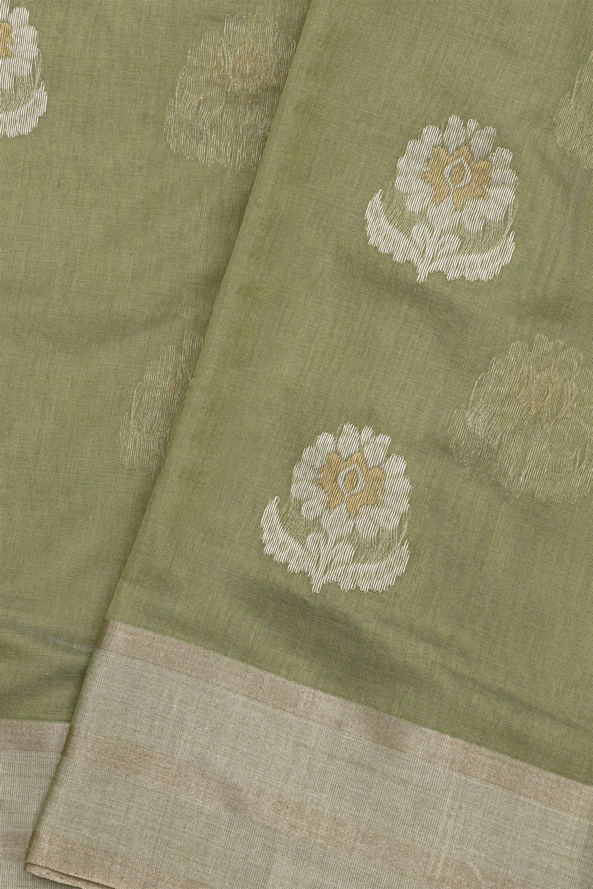 Chanderi Sico Sage Green Saree
