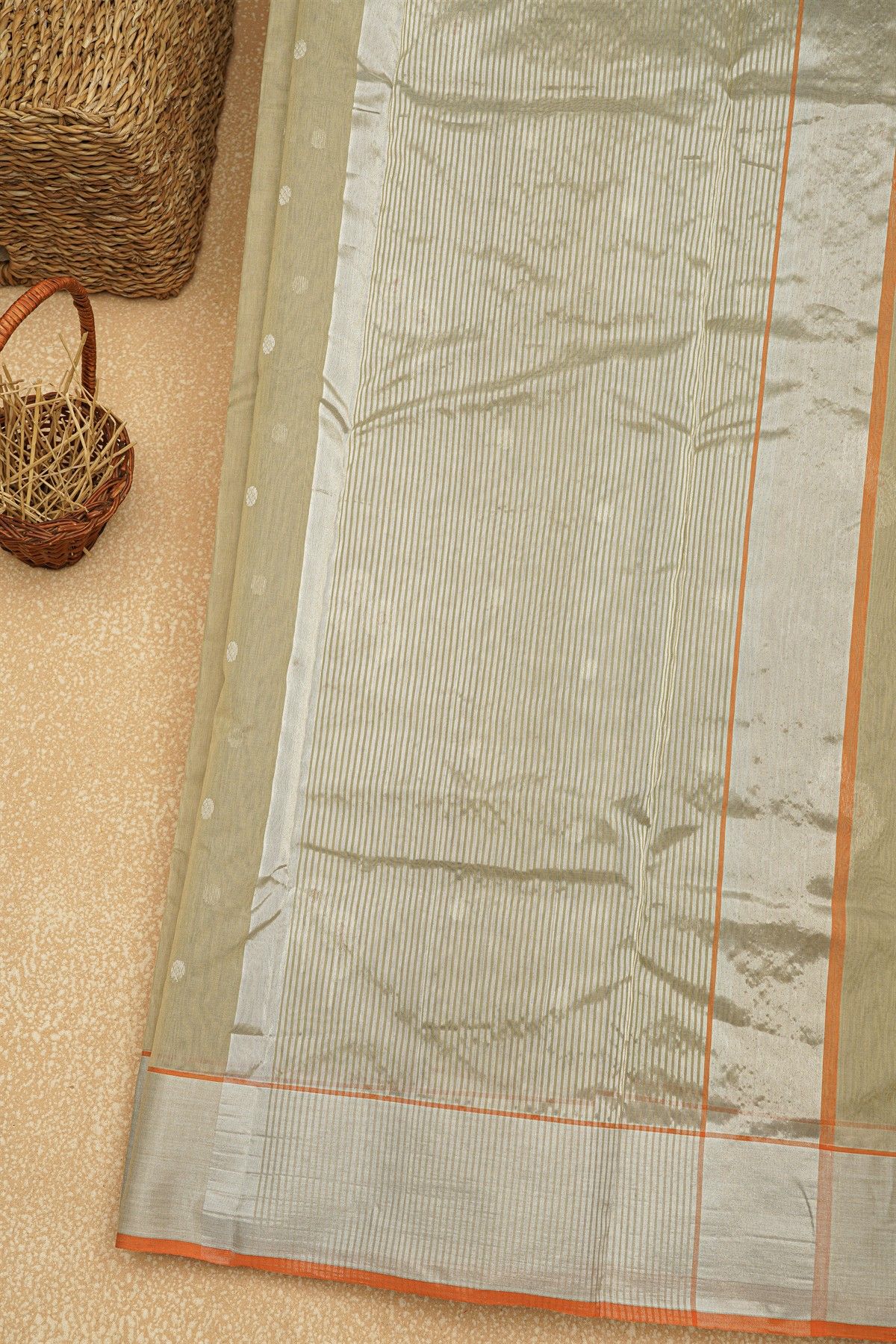 Chanderi Sico Beige Saree