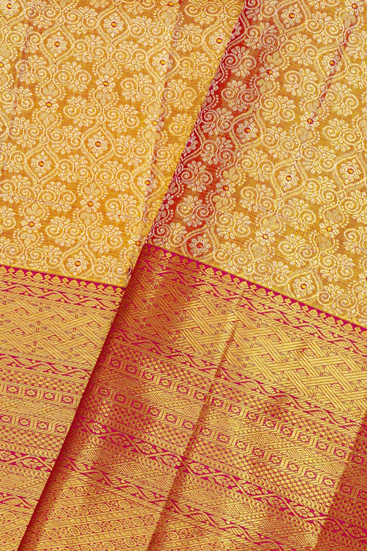 Kancheepuram Silk Gold Peach Saree