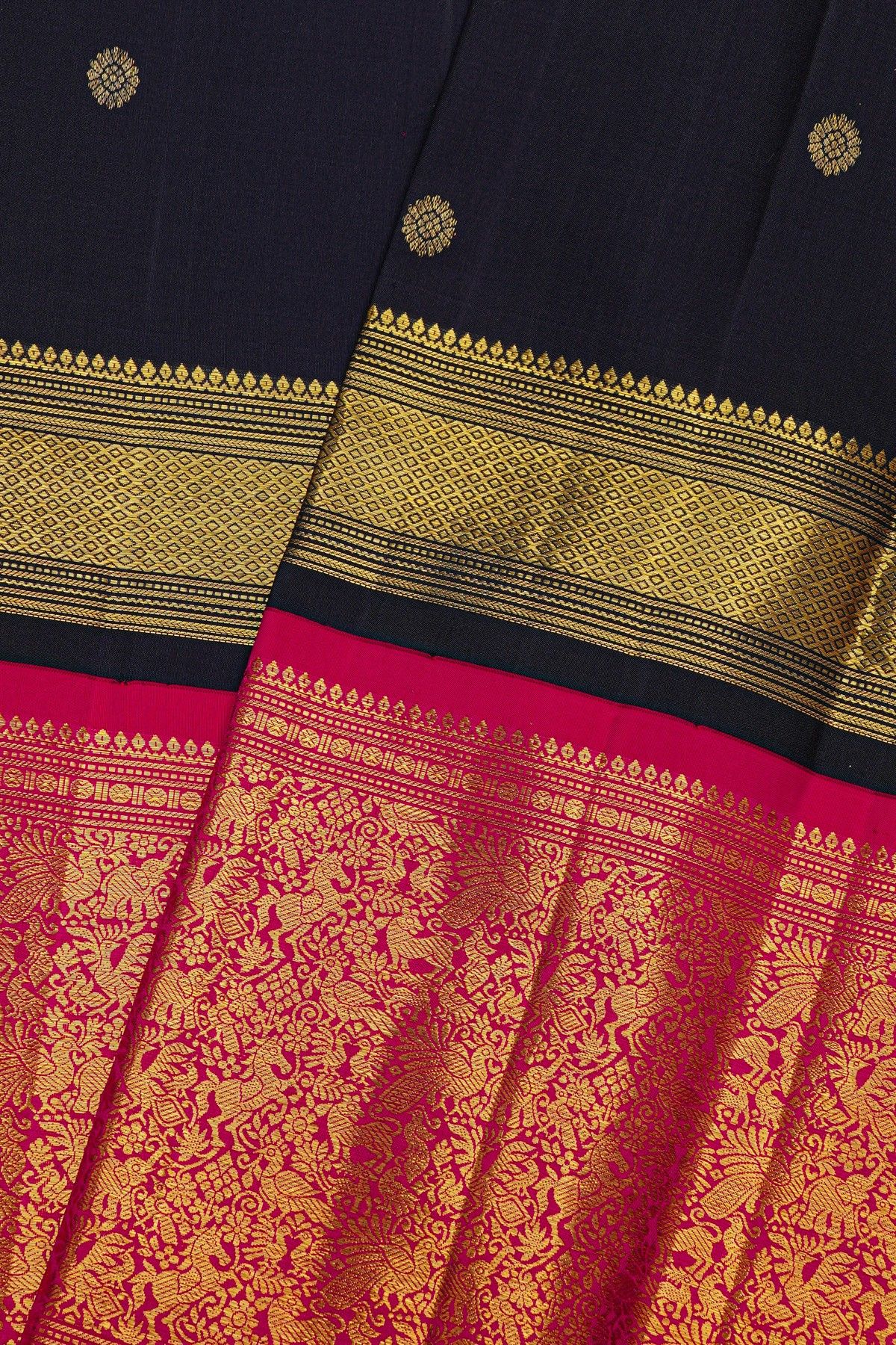 Kanchipuram Silk Navy Blue Saree
