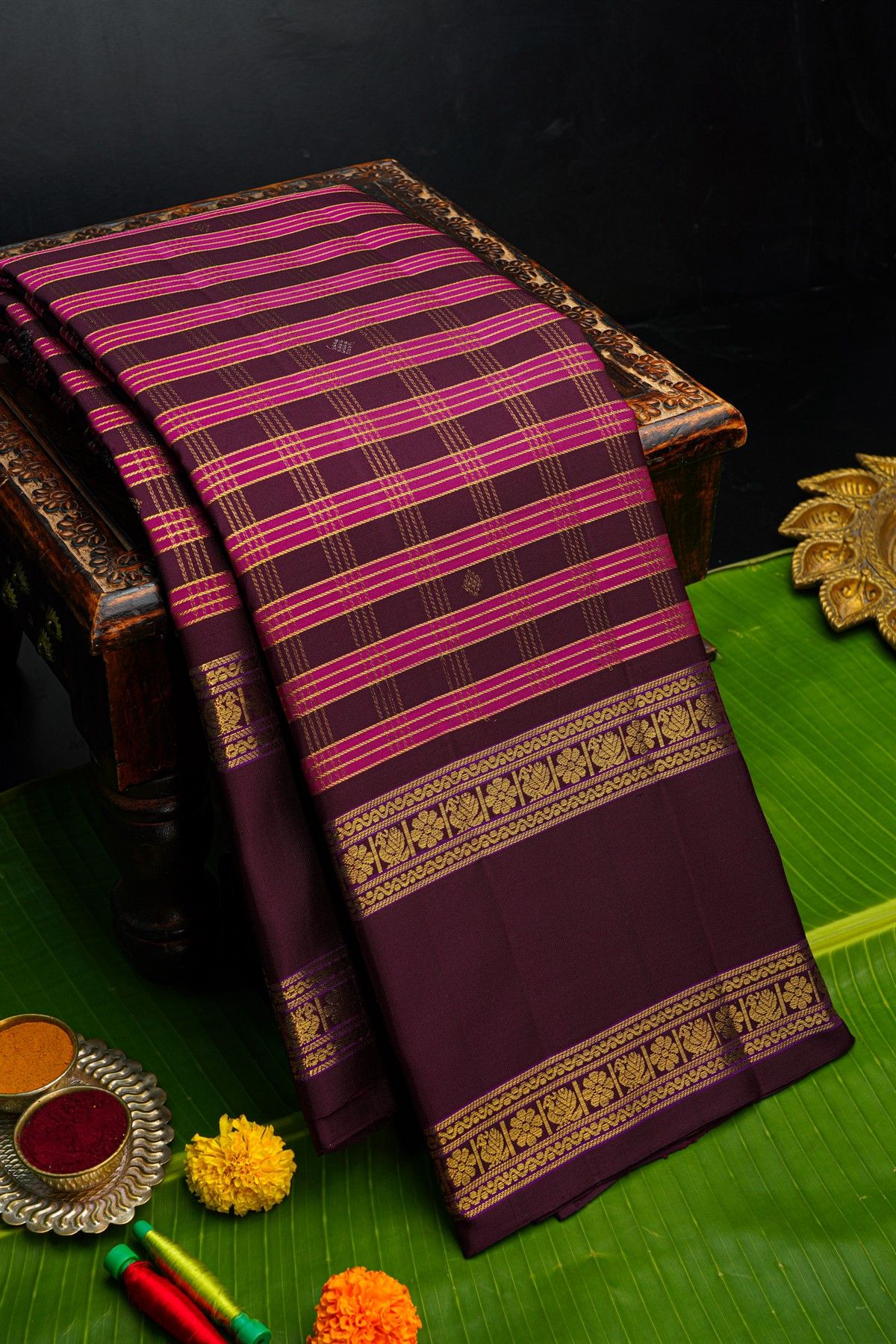 Kanchipuram Silk Multi-Colour Saree