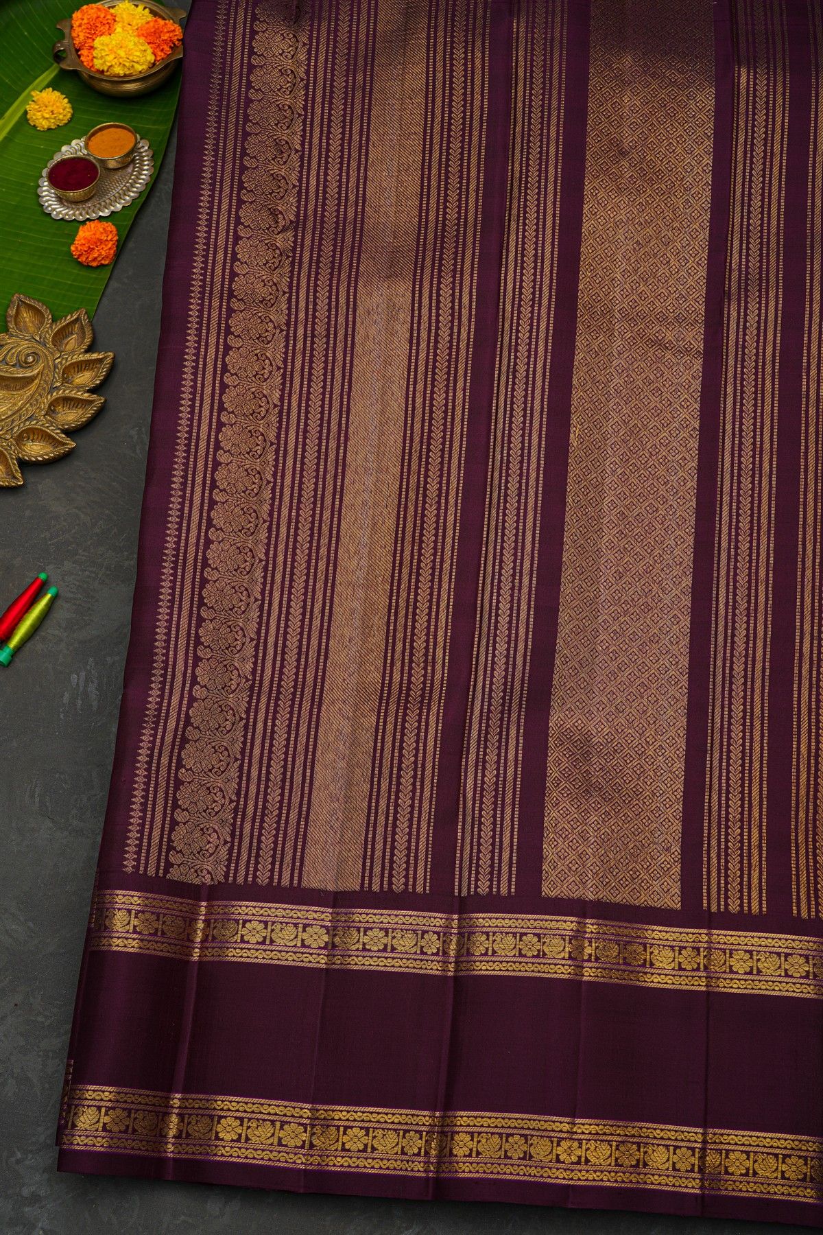 Kanchipuram Silk Multi-Colour Saree