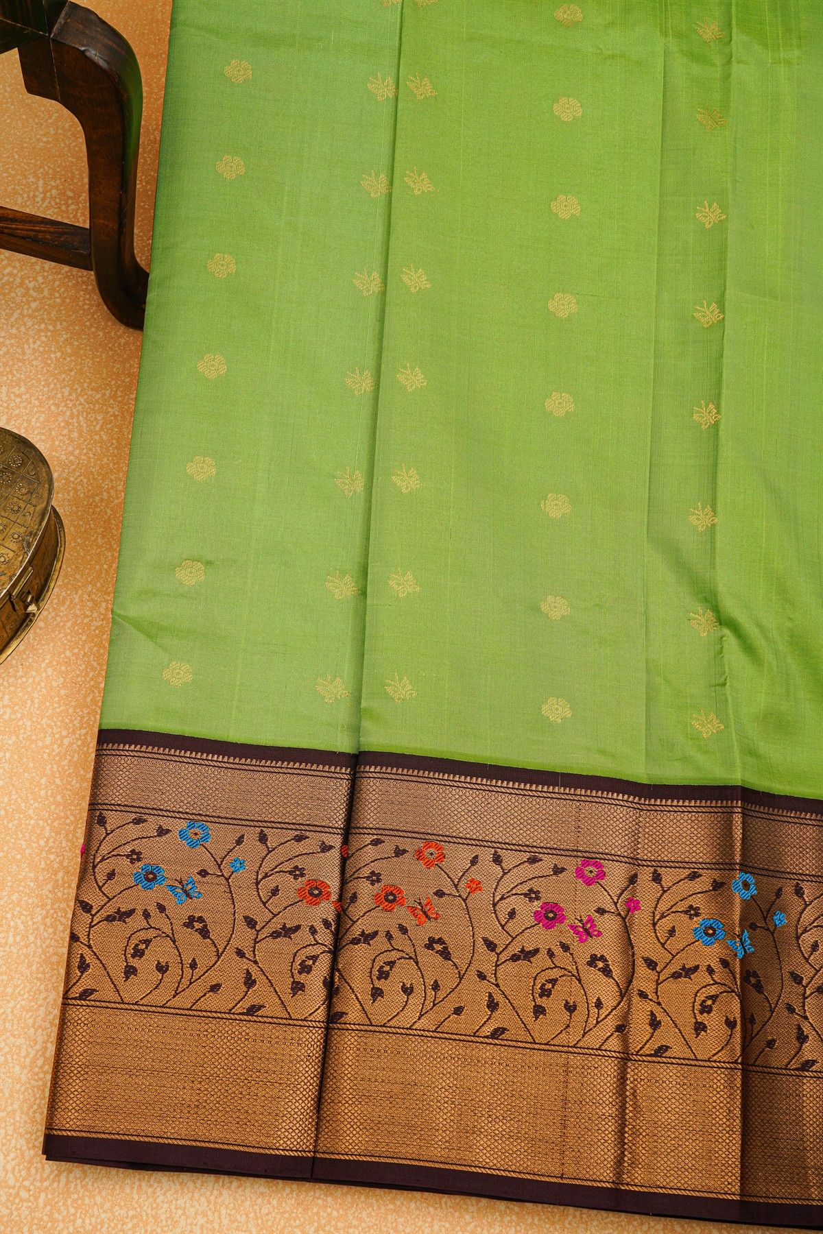 Kuppadam Sico Bottle Green Saree