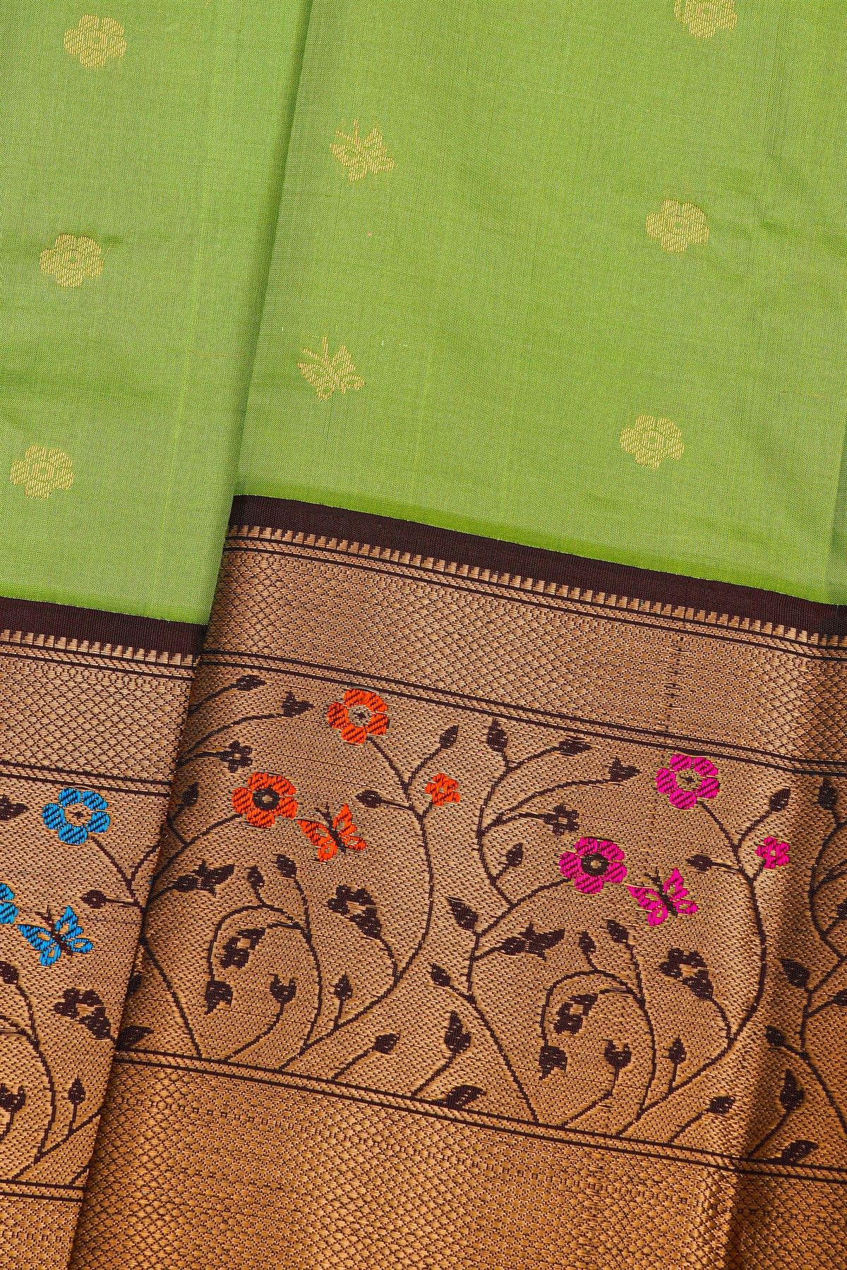 Kuppadam Sico Bottle Green Saree