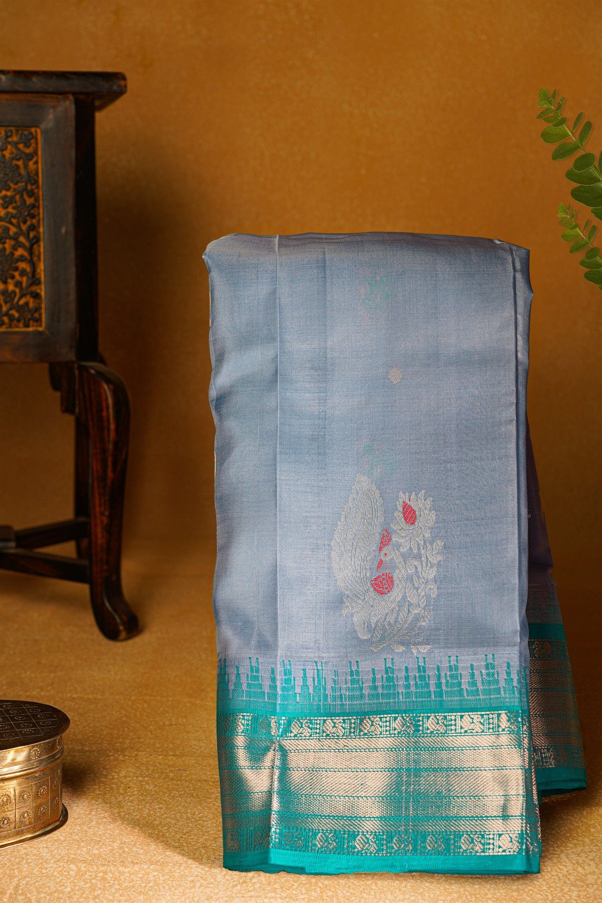 Kuppadam Sico Powder Blue Saree