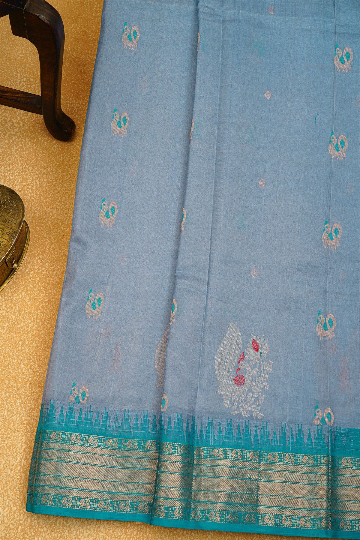 Kuppadam Sico Powder Blue Saree