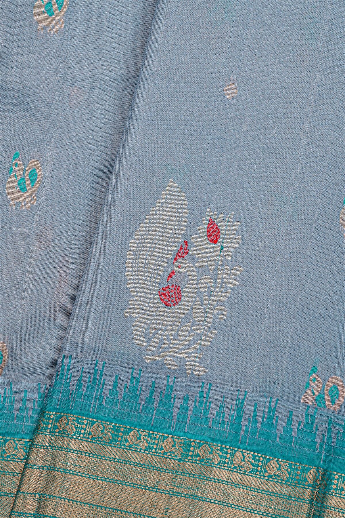 Kuppadam Sico Powder Blue Saree