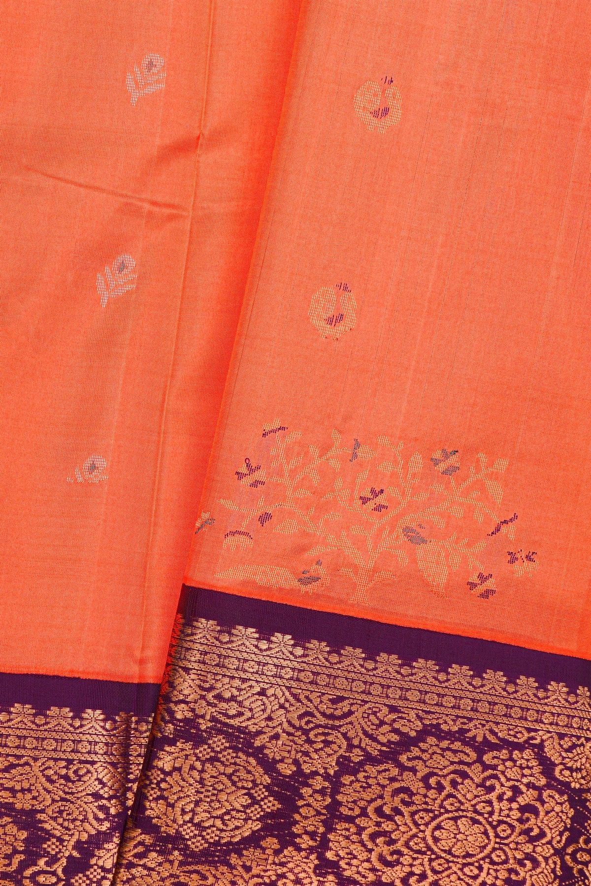 Kuppadam Sico Orange Saree
