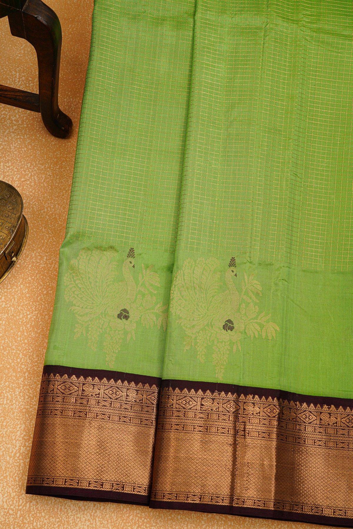 Kuppadam Sico Bottle Green Saree